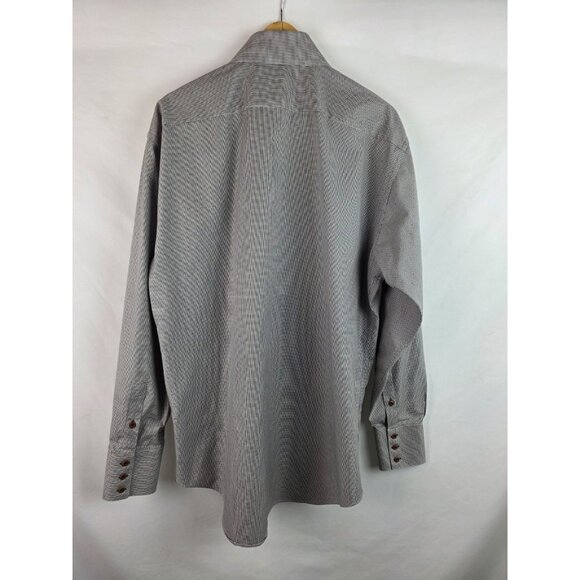 Circle of Gentlemen Men's Shirt Garvey Size 44 17.5 Gray Long Sleeve Button Down - Picture 11 of 12